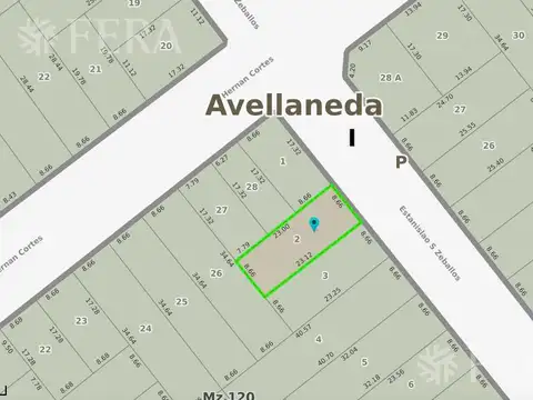 Terreno en Venta 23  mts Fondo