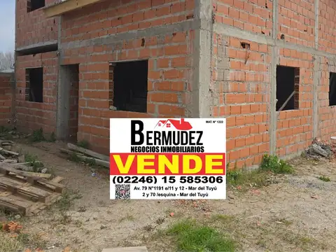 Venta Chalet 4 Ambientes Obra En Pozo Calle 90 Entre 5 Y 6 Mar Del Tuyu Anticipo y Cuotas!