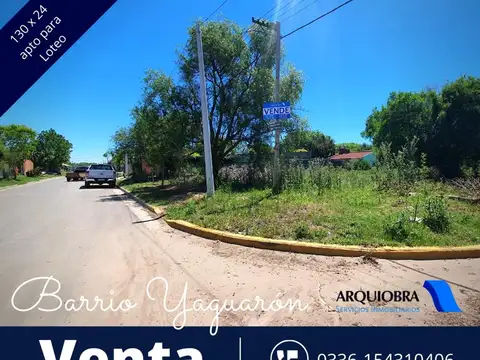 parcela de 130 x 24 apta para loteo frente al Río