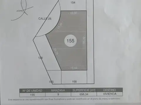 Terreno en Venta de 656,0 m2