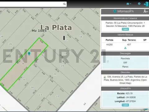 25 42 y 43 Lote en venta La Plata