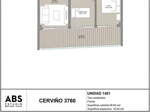 Departamento de 3 ambientes en venta en Palermo Chico
