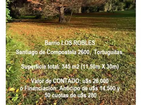 Terreno en Venta 11  mts Frente