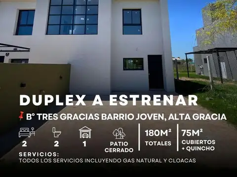 Venta Duplex A Estrenar De 2 Dormitorios En Tres Gracias Barrio Joven, Alta Gracia