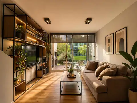 VENTA: Dúplex de dos dormitorios, cochera y vista al río en Condominio Barrancas de Alberdi.