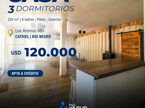 CASA EN VENTA 3 DORMITORIOS | CATRIEL