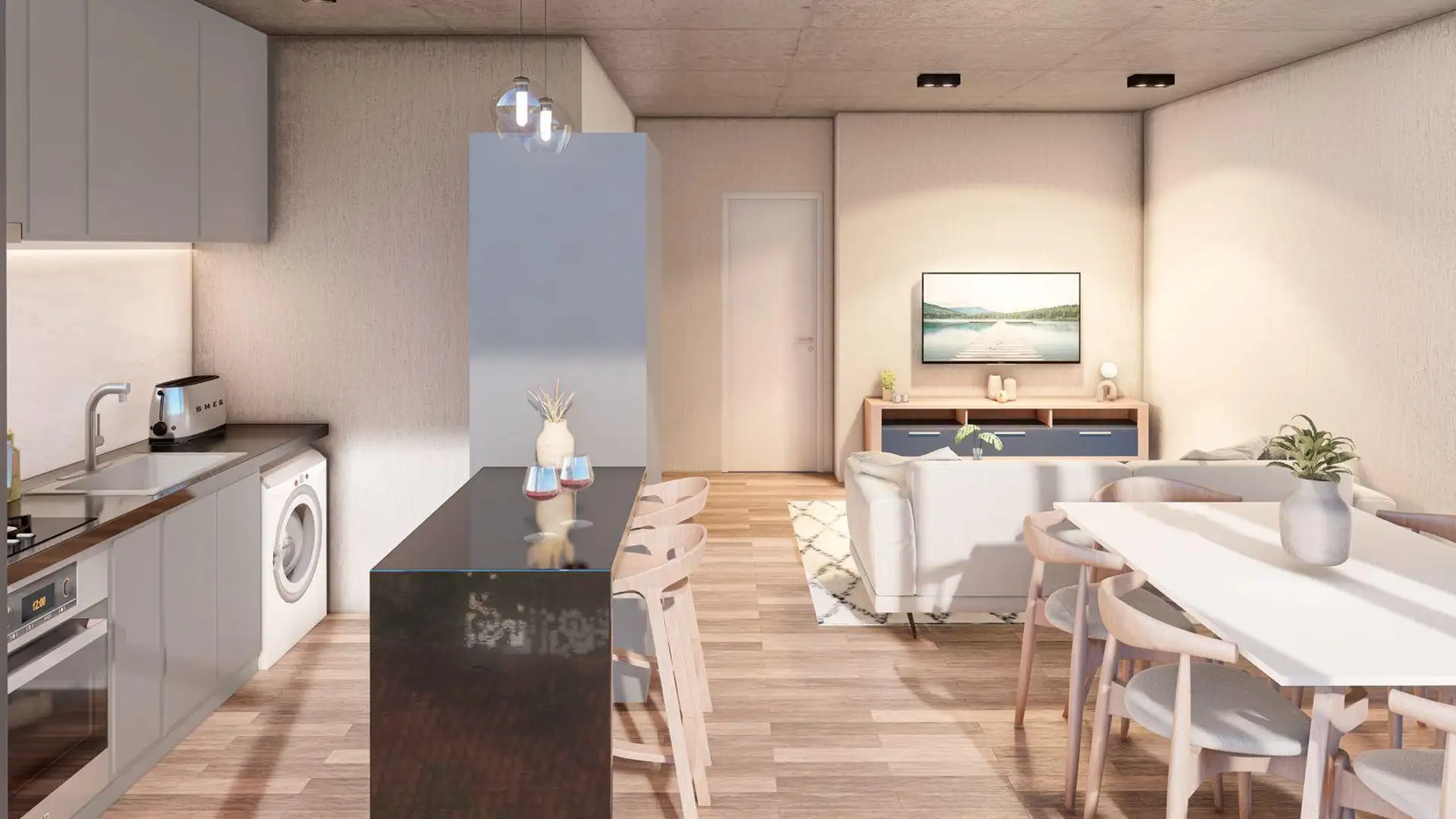 Depto 2 amb, 52m² con balcón terraza — Zona Guemes