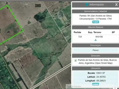 Terreno en Venta en San Andres De Giles, USD 1.500.000