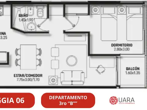 Departamento en el emprendimiento REGGIA 06