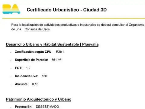 Terreno en Venta en Villa Devoto, USD 590.000