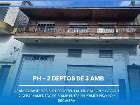 PH en Wilde-  2 departamentos de 3 ambientes, gran garage, gran taller, gran depósito, zona sur