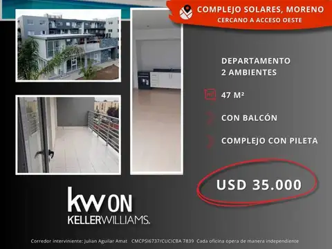 VENTA DEPARTAMENTO 2 AMB MORENO