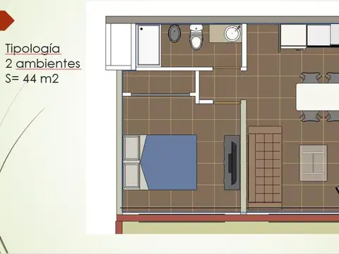 Departamento en Venta de 2 ambientes