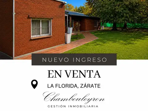 CASA QUINTA EN LA FLORIDA, ZÁRATE CON GRAN GALPÓN/TALLER CON OFICINAS