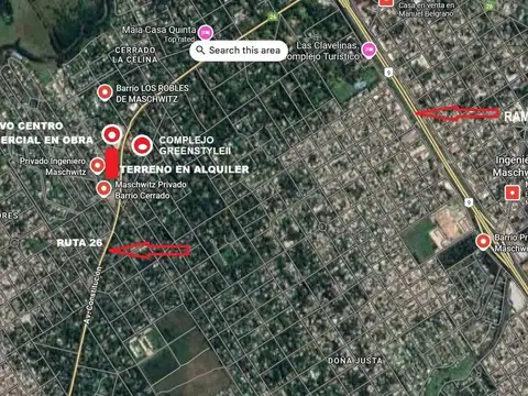 Terreno en  alquiler de 13.000m2 aptos varios usos