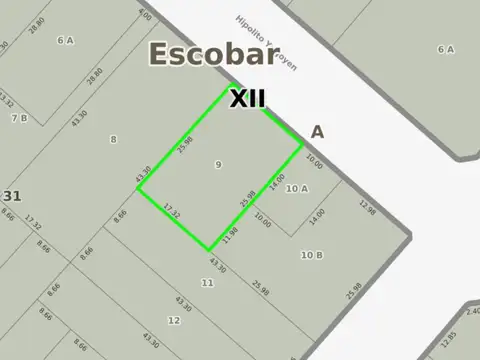 Terreno en Venta 25  mts Fondo