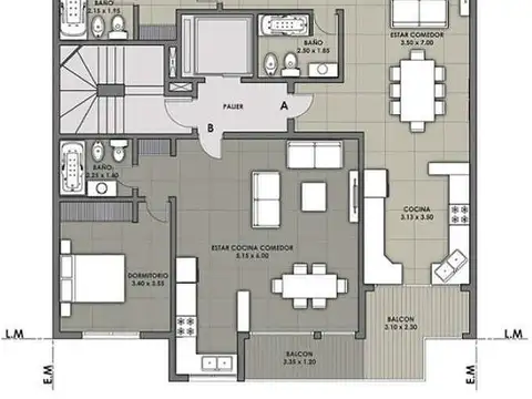Departamento en Venta de 1 dormitorio