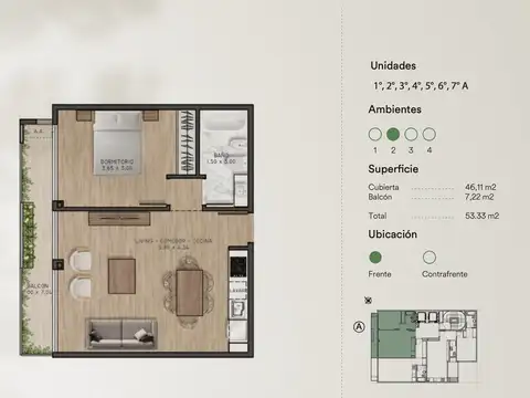 Monoambiente en Construcción en Palermo Hollywood - Tenca