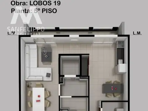 Departamento 3 ambientes con 1 baño