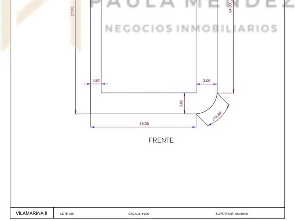 Terreno - Loteo | 844  m² Total | 405  m² Construible