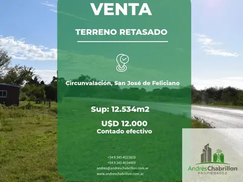 Terreno en Venta 10  mts Frente