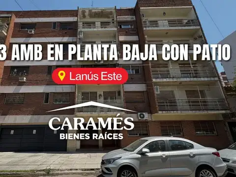 Depto al frente en PB de 3 amb c/ patio en pleno Lanús Este. ¡Apto credito