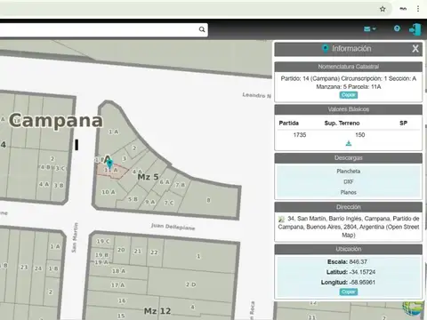 Terreno en Venta en Campana, USD 299.000