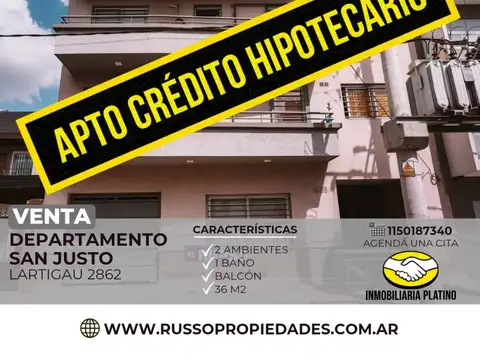 Venta departamento 2 ambientes San Justo