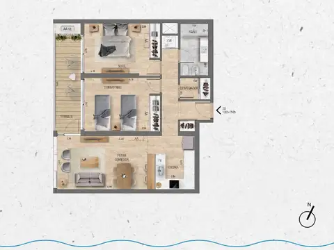 VENTA Apartamento 2 dormitorios Lago Calcagno