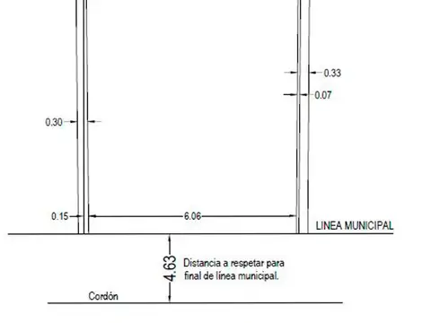Terreno en Venta 6  mts Frente