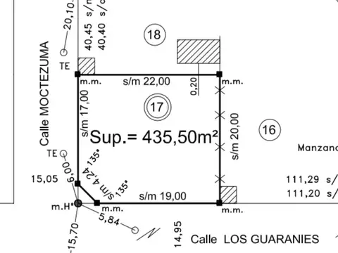 Lote de esquina 435,5m2 - Bosque Peralta Ramos