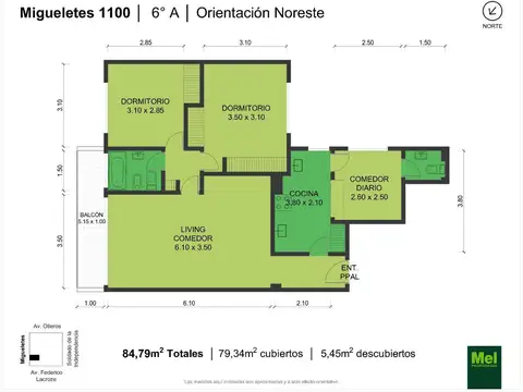 Migueletes 1100, Piso 6
