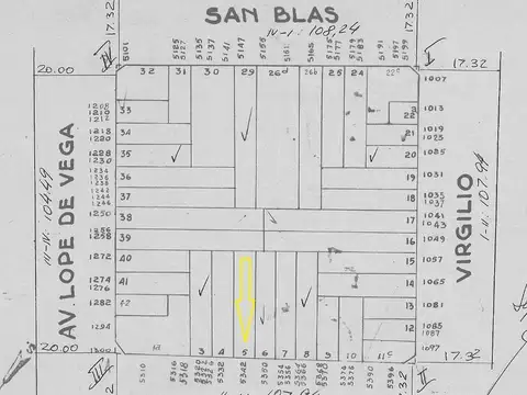 Terreno en Venta 38,07  mts Fondo