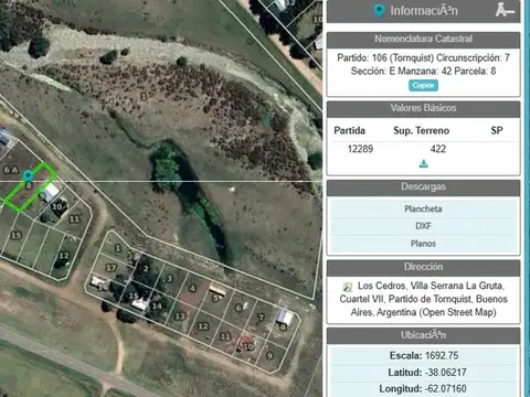 Terreno en Venta en Tres Picos, USD 20.900