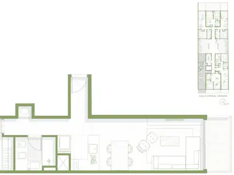 Venta apartamento un dormitorio en pozo en cordón