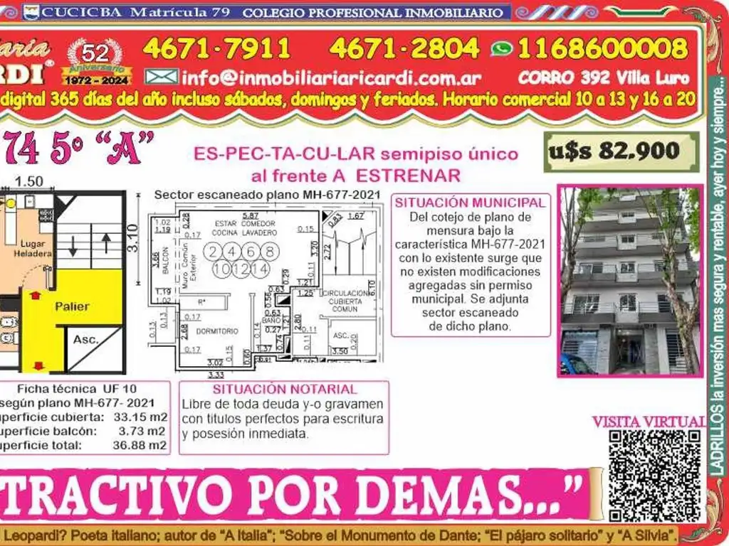 Leopardi 74 , Piso 5