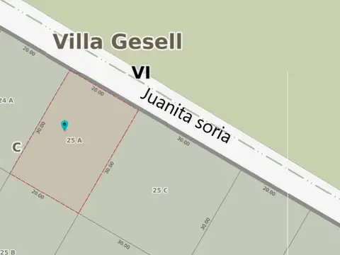 Terreno en Venta 20  mts Frente