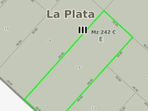 Terreno en Venta 20  mts Frente