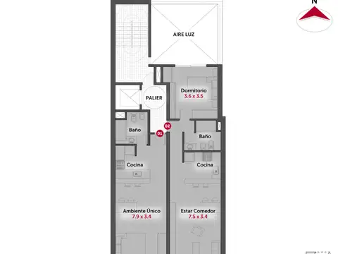 Departamento en Venta de 2 ambientes