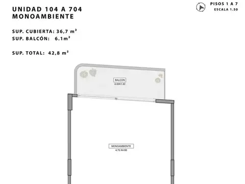 Monoambiente en venta en Palermo