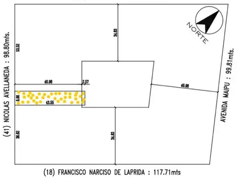 1 c / av Exc lote para  construir  edificio de 7 pisos   