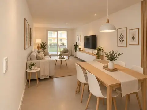 Venta Depto 1 amb. PB c/jardín, parrilla y cochera