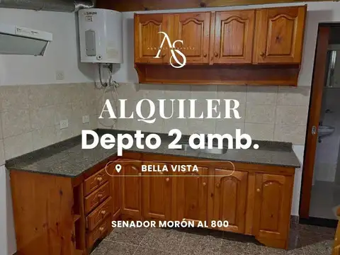 Departamento en alquiler de  2 ambientes  con parrilla