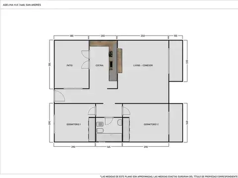 Departamento 3 ambientes con 1 baño