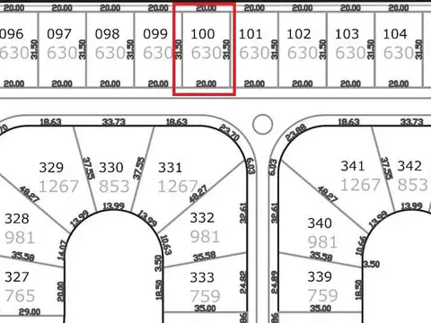 Terreno en Venta 31  mts Fondo