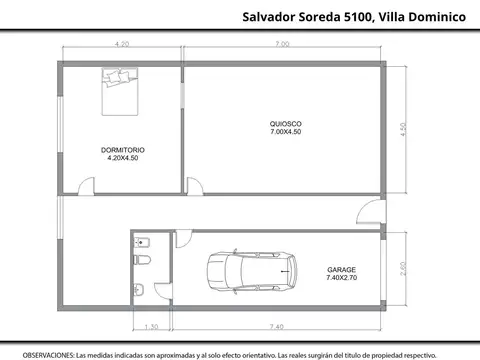 Casa Monoambiente con 2 baños