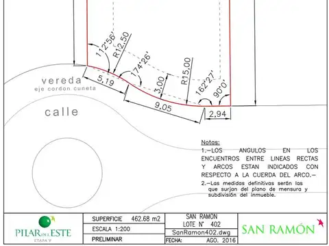 Terreno en Venta 16  mts Frente