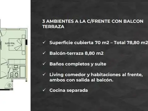 Departamento en Venta en La Perla Norte, USD 166.900
