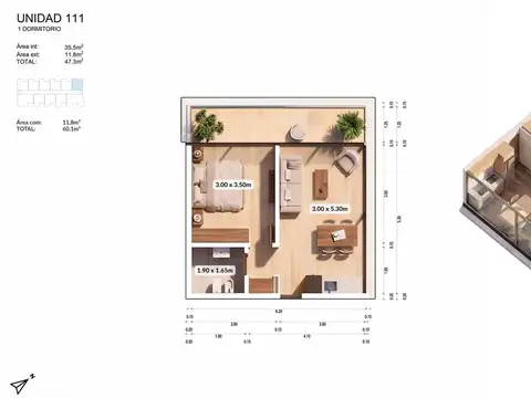 APARTAMENTO 1 DORMITORIO EN VENTA PLAYA MANSA