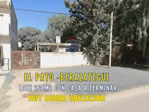 VENTA LOTE TERRENO EL PATO  BERAZATEGUI C/CASA